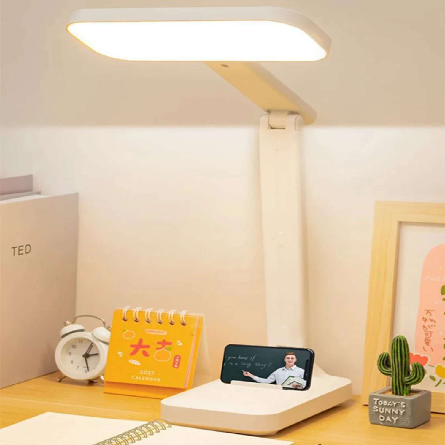 LED Desk Lamp 3 Levels Dimmable Touch Night Light USB Rechargeable Eye Protection Foldable Table Lamp  Bedroom Bedside Desk