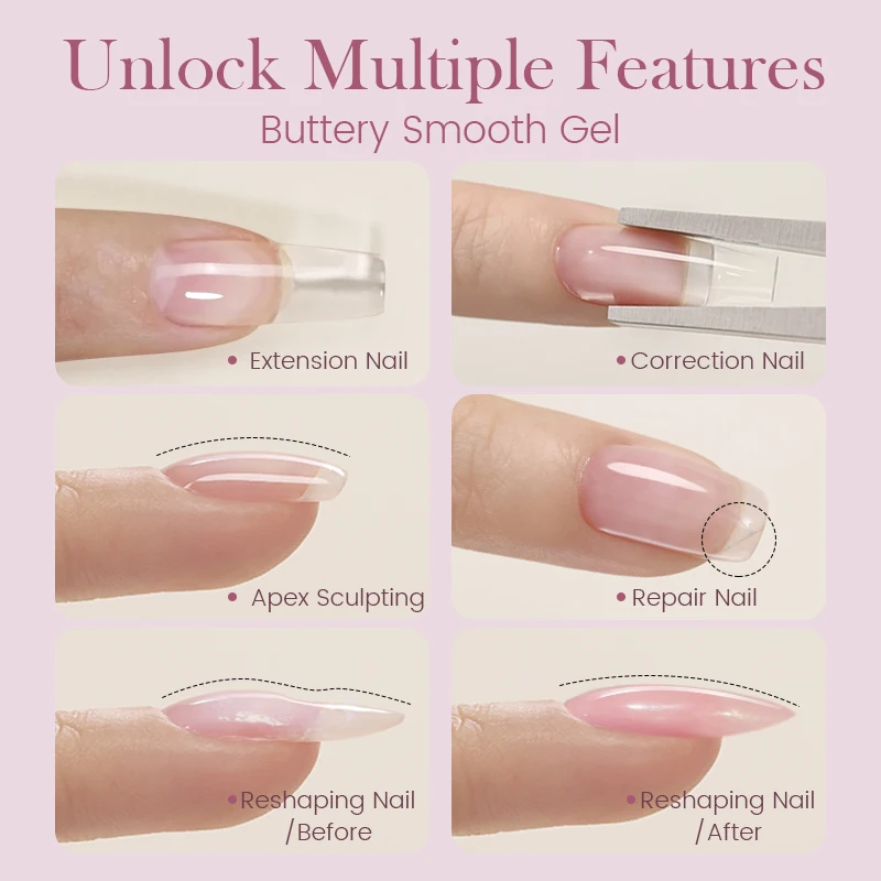 BORN PRETTY 5 pièces antiadhésif Extension de main Gel vernis à ongles ensemble 3D façonnage/sculpture/sculpture UV/LED Gel dur manucure outils Kits