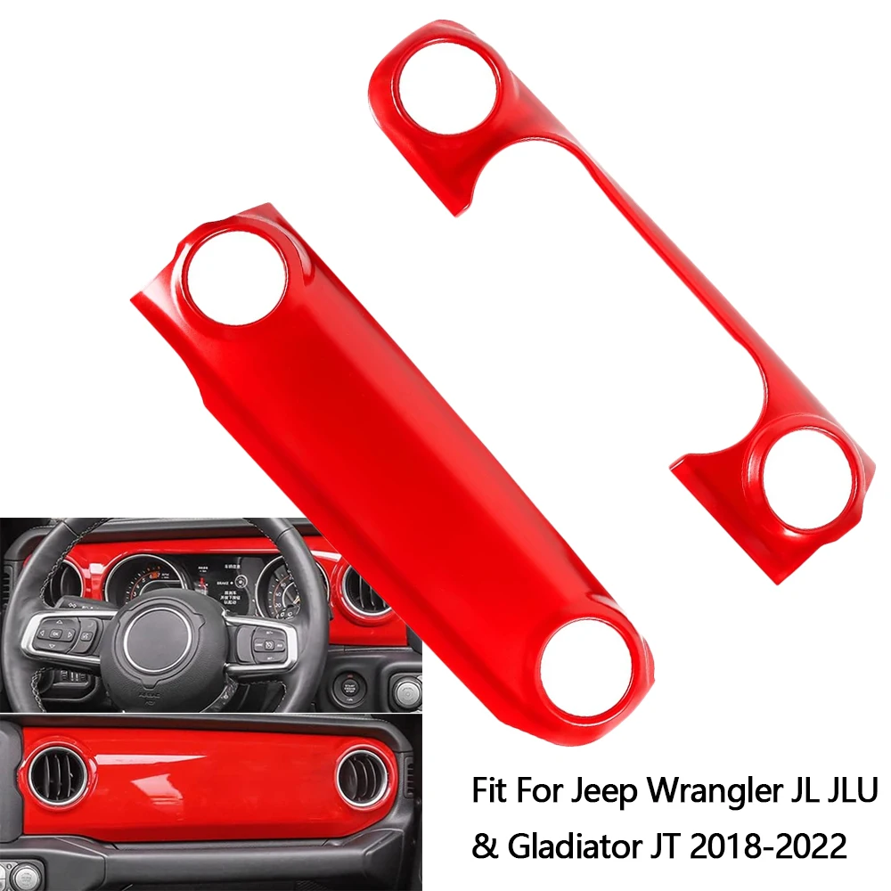 Car Dadhboard Panel Decorative Cover Trim for Jeep Wrangler JL Gladiator JT 2018 2019 2020 2021 2022 2023 Interior Accessory ABS