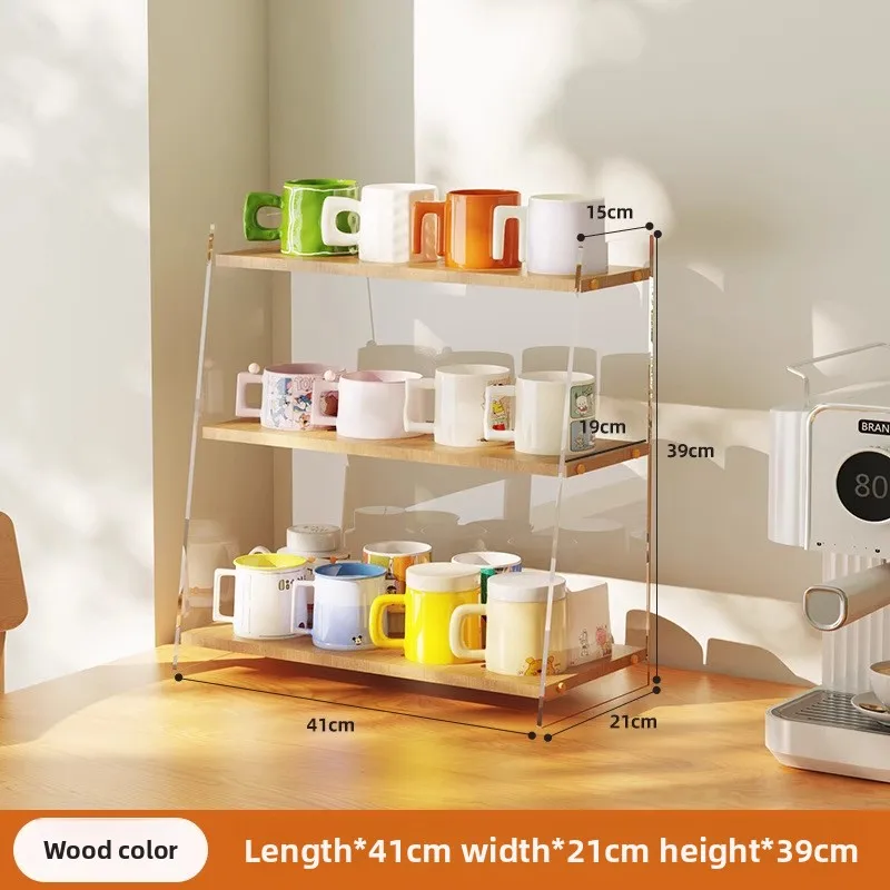 

Desktop shelf Acrylic cup holder Water cup holder Household multi-layer storage rack sturdy and durable