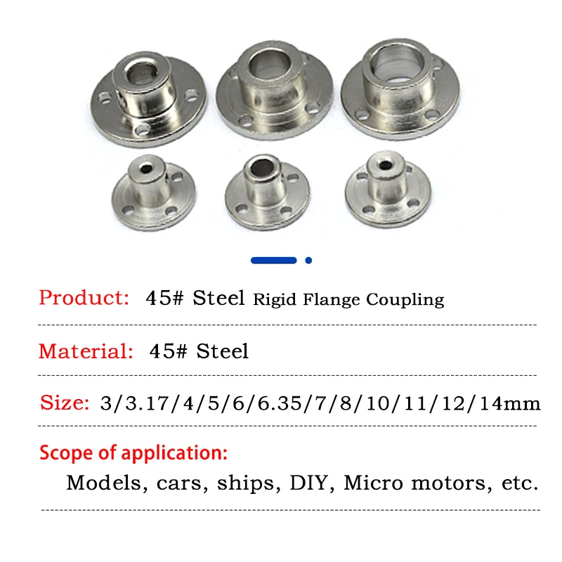 

Rigid Flange Coupling Motor Guide Shaft Coupler Motor Connector Shaft Axis Bearing Fittings 3/3.17/4/5/6/6.35/7/8/10/11/12/14mm
