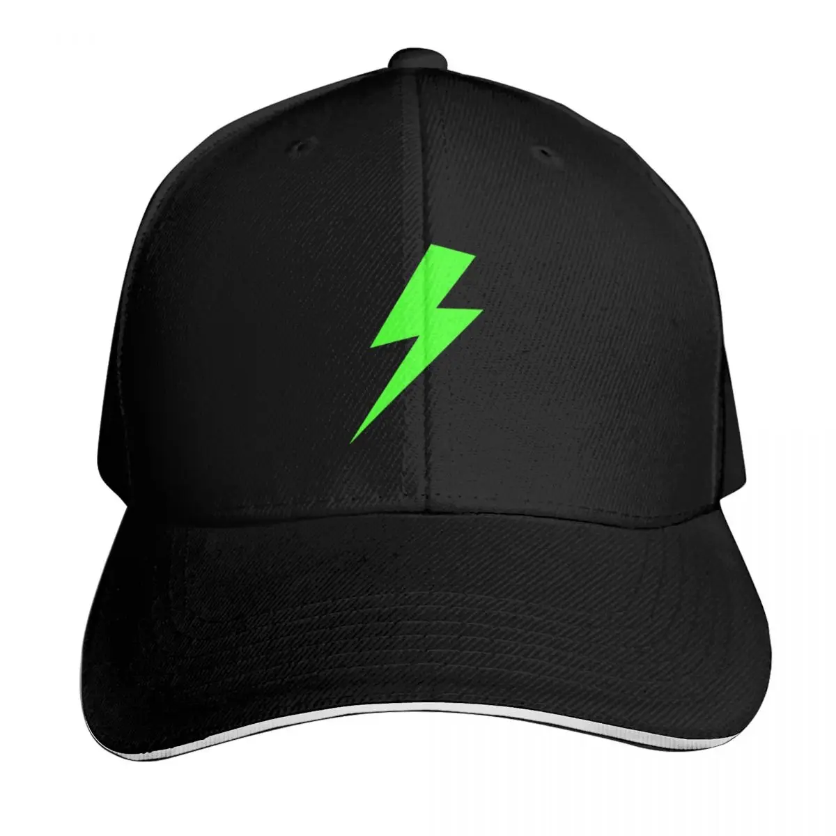 

Neon Green Lightning Bolt Baseball Cap Unique hats |-F-| Sports Cap Hat men Boy Child Women's