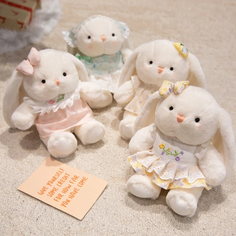 

Creative Flower dress Rabbit Dress Up Shorts Soft Stuffed Animal Kawaii Bunny Baby Accompany Doll Cute Plush Toys for Girl Gifts