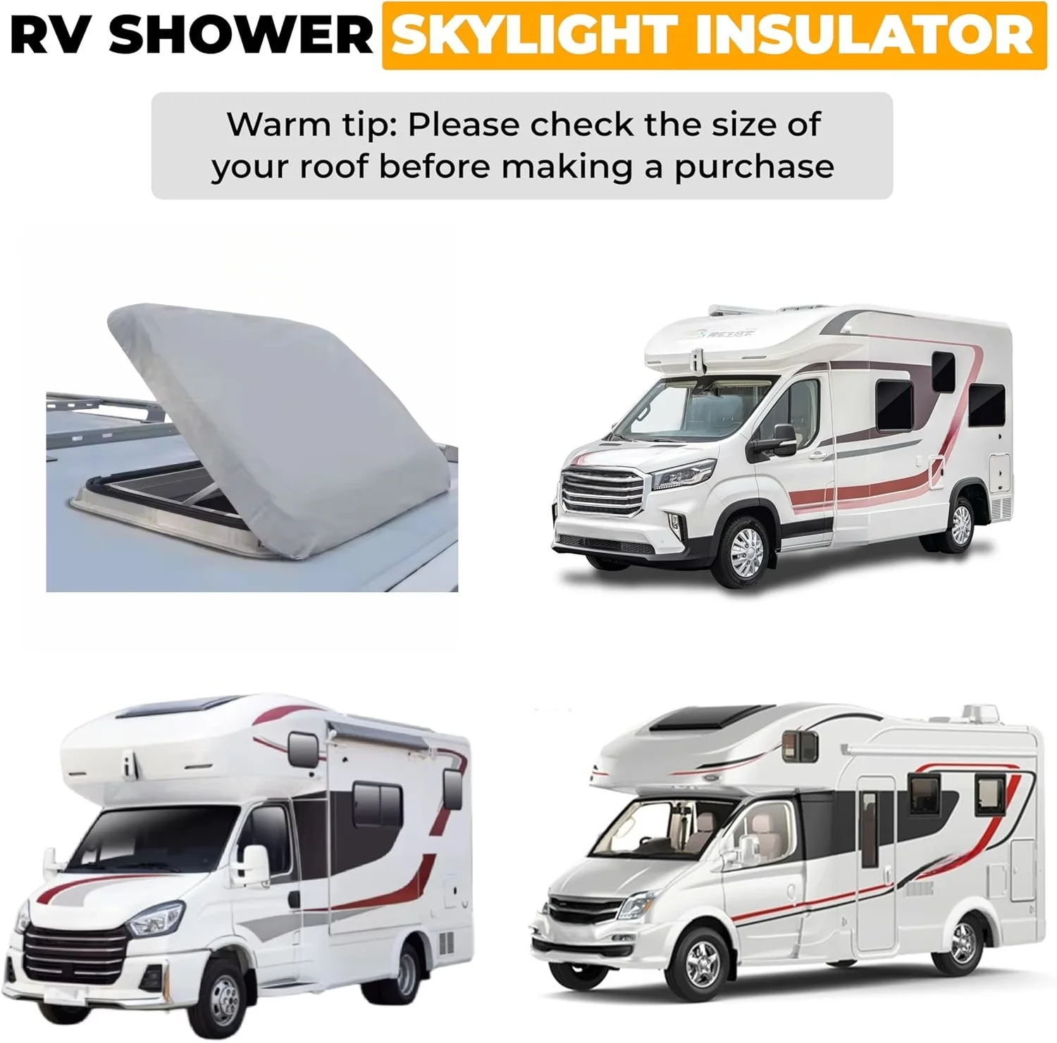 Caravan Skylight Insulator Cover 600D Oxford Roof Vent Window Sunshades Waterproof Sky Light Cover For Motorhome Caravan