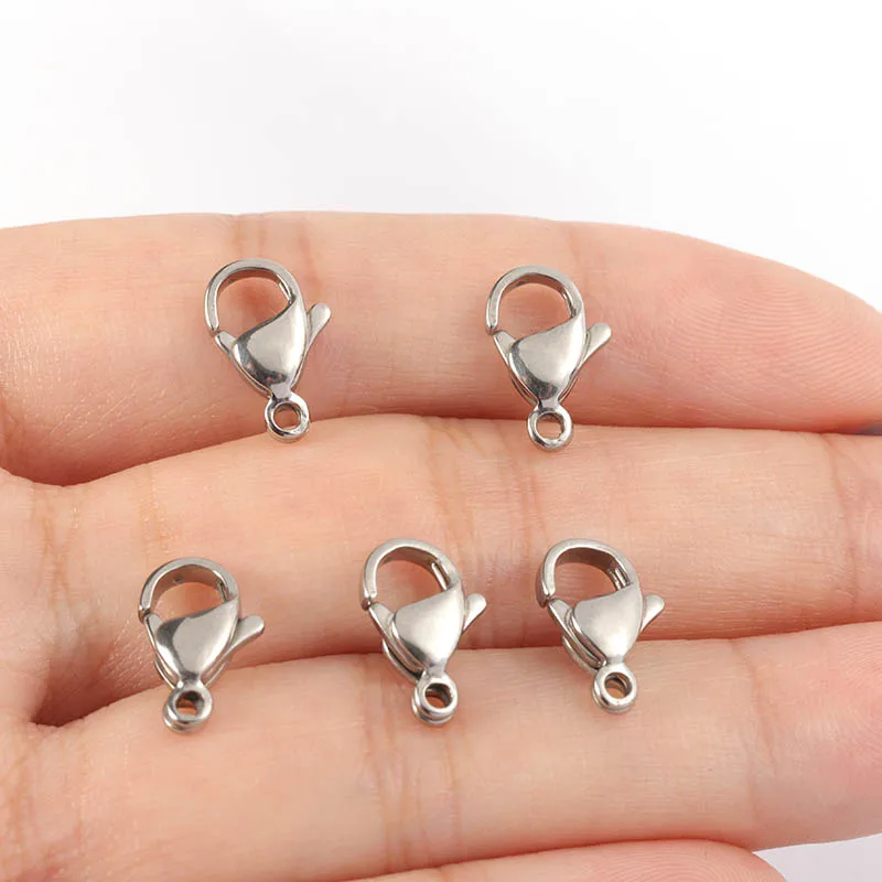 20pcs/lot 9-15mm Stainless Steel Lobster Clasps for Jewelry Making Findings Accessories image 4
