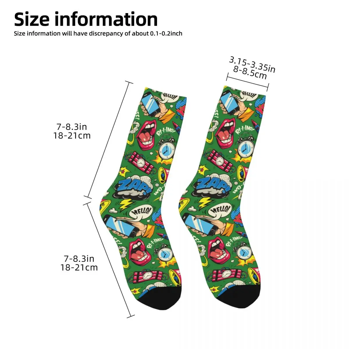 Pop-Art-Comic-Socken Socken Männer Frauen Polyester Strümpfe anpassbares Design