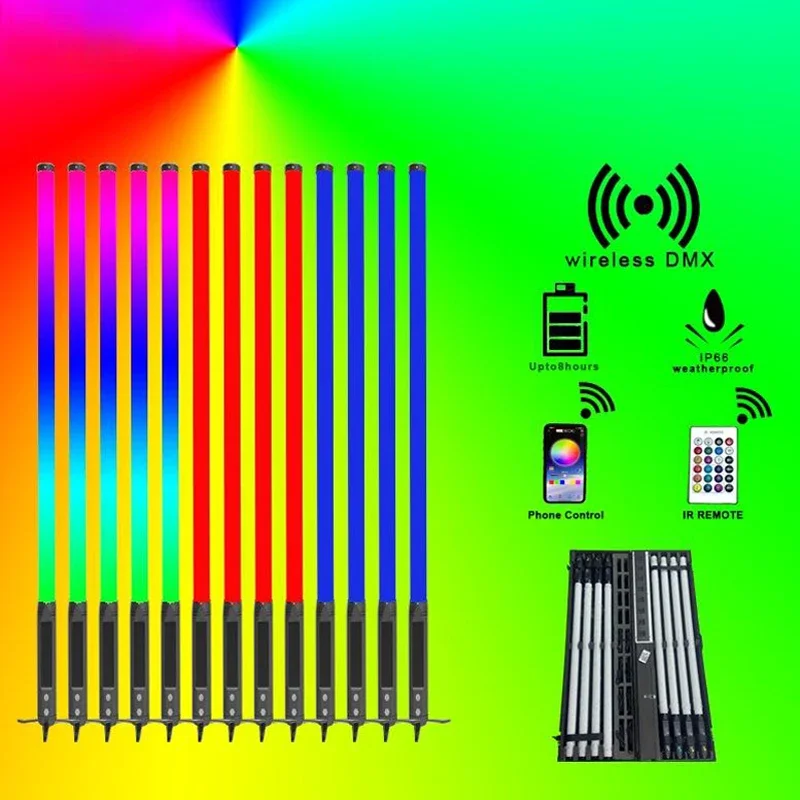 Popular IP66 Weatherproof Wireless DMX LED 360 Tube Light for Hotel Projection Elegant Lighting Solution