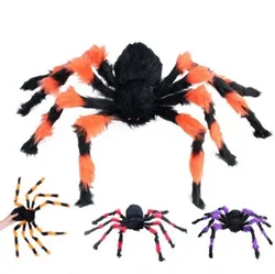 75/150/200cm Halloween peluche simulazione ragno colorato nero fantasma casa Bar spaventoso grande ragno decorazioni per esterni puntelli ragnatela