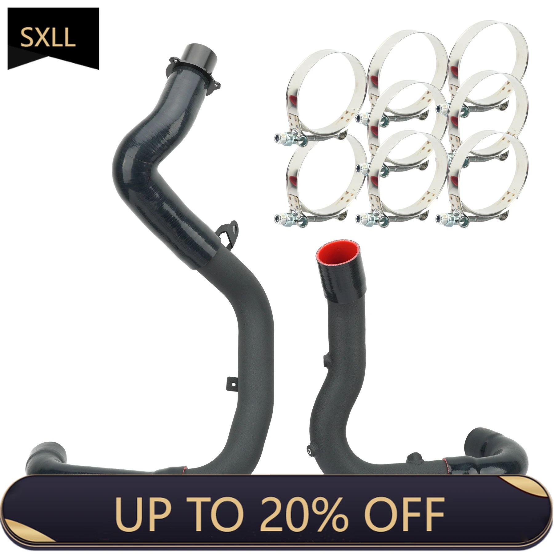 

SXLL Aluminum Intercooler Turbo Charge Pipe Kit Muffler Delete for VW Golf MK7 GTI MQB EA888 Gen3 S3 A3 8V Cupra 1.8T 2.0T