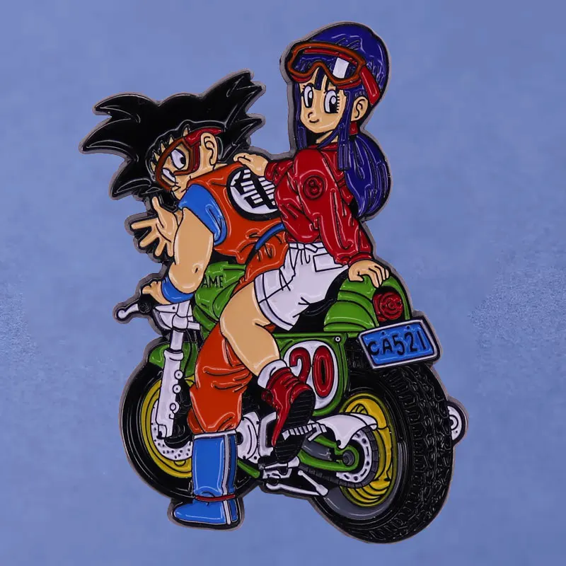 Dragon Ball Wukong And Chichi Anime Lapel Pins Backpack Jeans Enamel Brooch Pin Women Fashion Jewelry Gifts Cartoon Badges