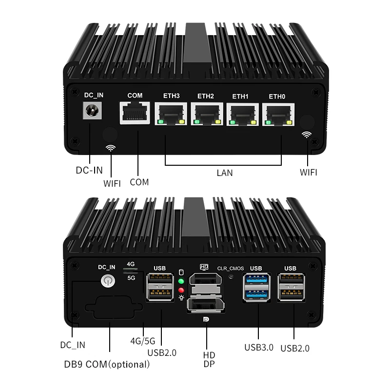 Intel N150 Mini PC Micro Firewall Apparecchio N5105 J4125 N4000 4x i226-V 2.5G Router senza ventola Computer Proxmox OPNsense pfSense