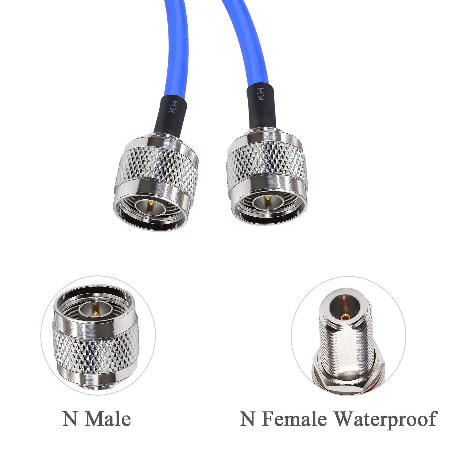 RG402 Cable N Type N Male to N Female Waterproof RF Adapter Cable RG402 Blue Jacket Semi Flexible Low Loss 50 Ohm