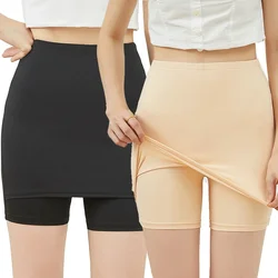 Pantalones cortos de seguridad de talla grande para mujer, bragas de doble capa, pantalones cortos elásticos de seguridad, ropa interior sin costuras, Verano