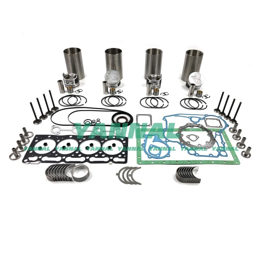 Kit de reconstrucción de revisión con revestimiento para motor Kubota V1505 V1505-E B3200HSD B3300S Tractor