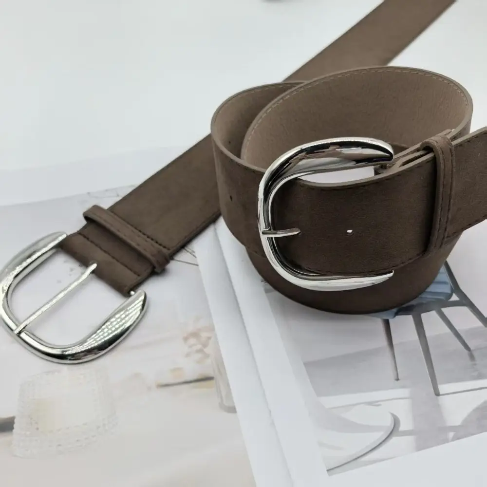

Maillard Styles Suede Leather Wide Belt Luxury Design Trendy Business Waist Strap Casual Versatile Trouser Dress Belts Gifts