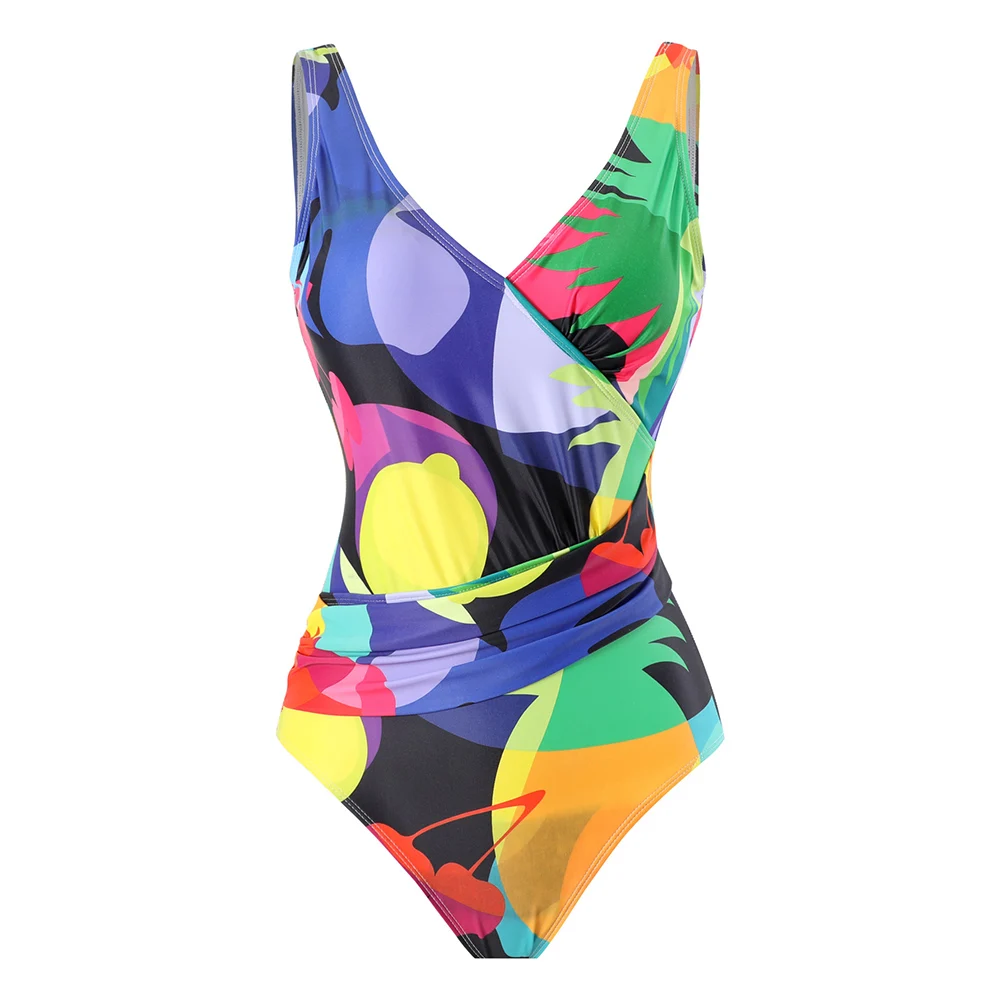 Swimsuit Women 2024 One Piece Swimwear Fruit Printed Backless Swimsuit Bathing Swimming Suit Cover up Female Beachwear Bodysuit