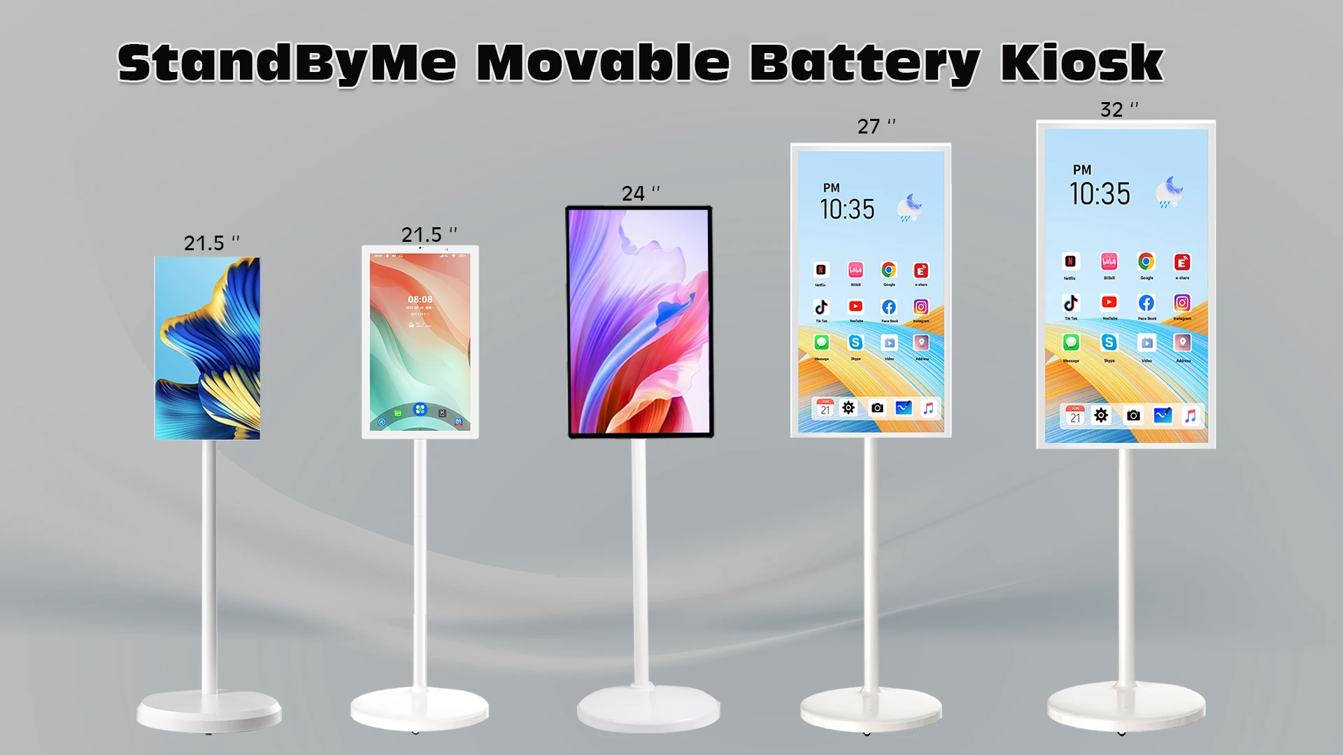 VETO 21.5 بوصة تلفزيون محمول ذكي بالجملة شاشة أندرويد اللاسلكية مع بطارية 5H تعمل بالطاقة LCD شاشة تفاعلية LED الخلفية