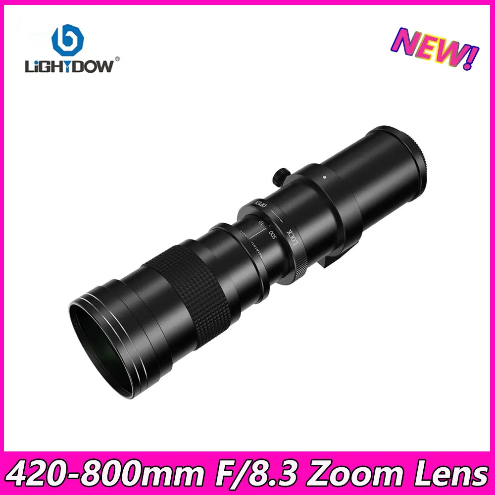 

Lightdow 420-800mm F8.3 Manual Telephoto Zoom Lens With 2X Converter for Canon Nikon Sony Pentax Fujifilm Cameras For 60D 70D