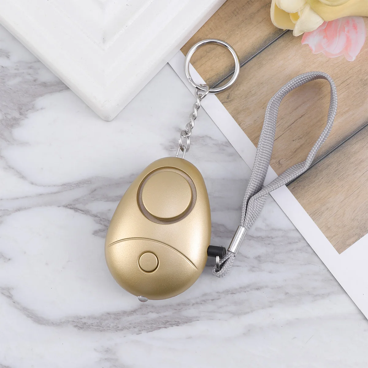 Mini Personal Alarm 130db Loud Portable Plastic Electronic Compound Material Built-in Emergency Security Alarm Keychain