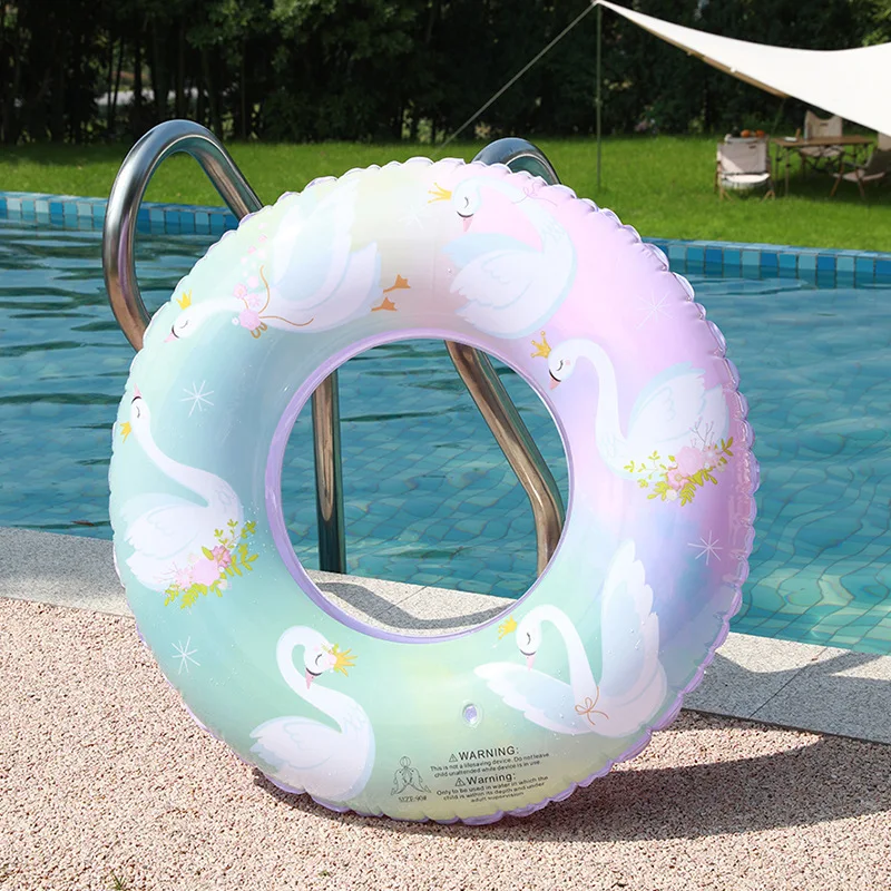 Sequin Fantasy Swan Swim Ring Float Inflatable Toy Swimming Ring Tube For Kids Adult Swimming Circle Pool Beach Water Play Toys