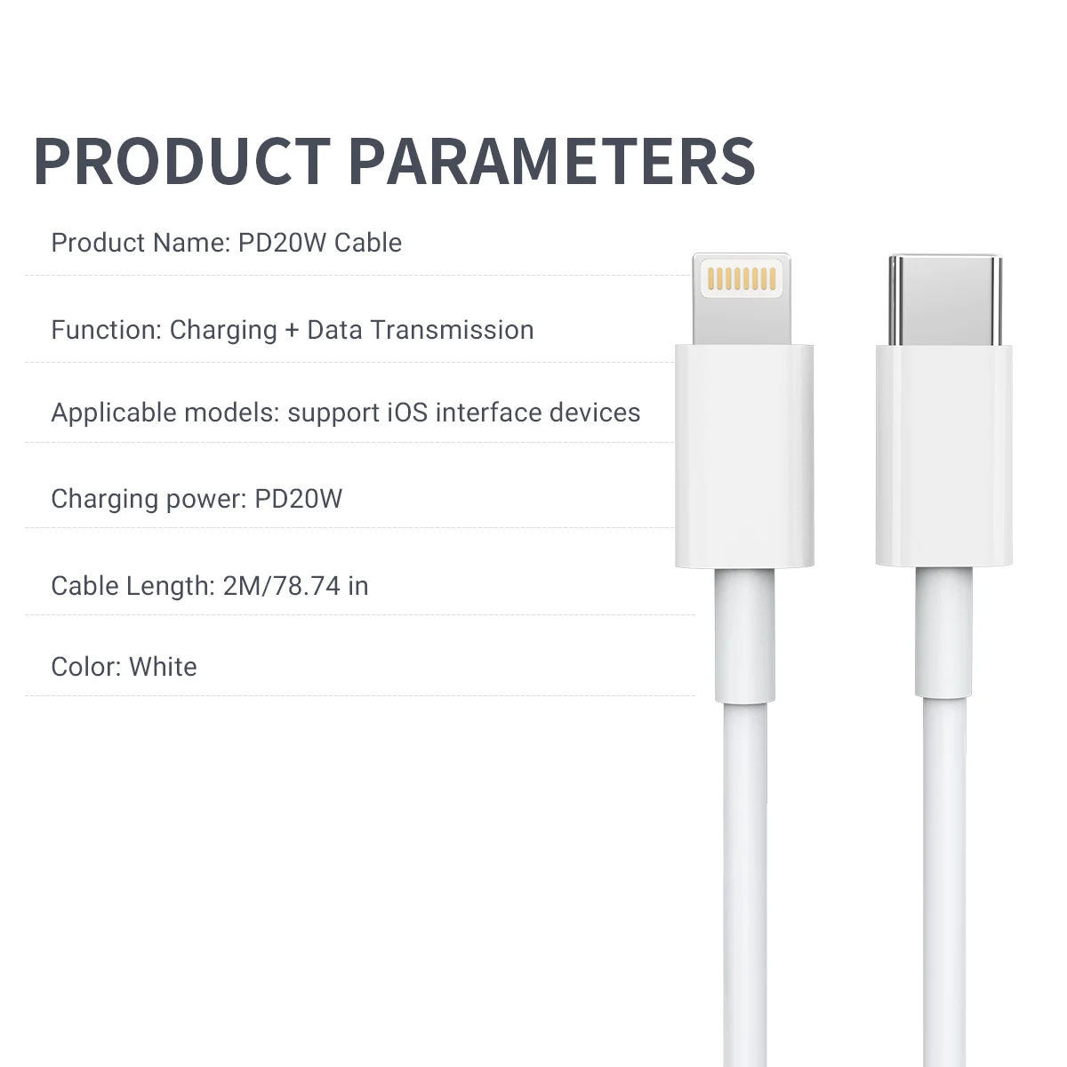 [Apple MFi Certified] 6.6FT Original Fast Charging Lightning Cable Cord Compatible with iPhone iPad AirPods