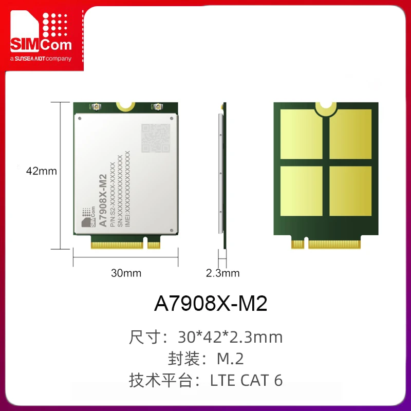 Simcom A7908E-M2 Modulo di comunicazione CAT6 ad alta velocità CA Carrier Aggregation