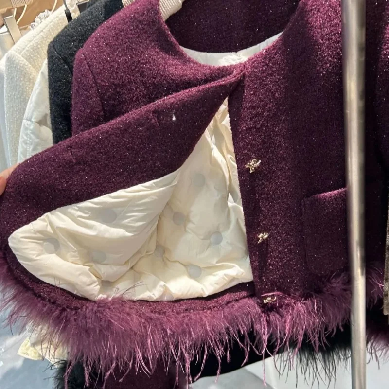 الخريف الشتاء المرأة بدلة رسمية مكتب البدلة ريشة الترتر أسفل سترة سليم صالح ألف خط تنورة صغيرة قطعتين مجموعة Kostikм #4