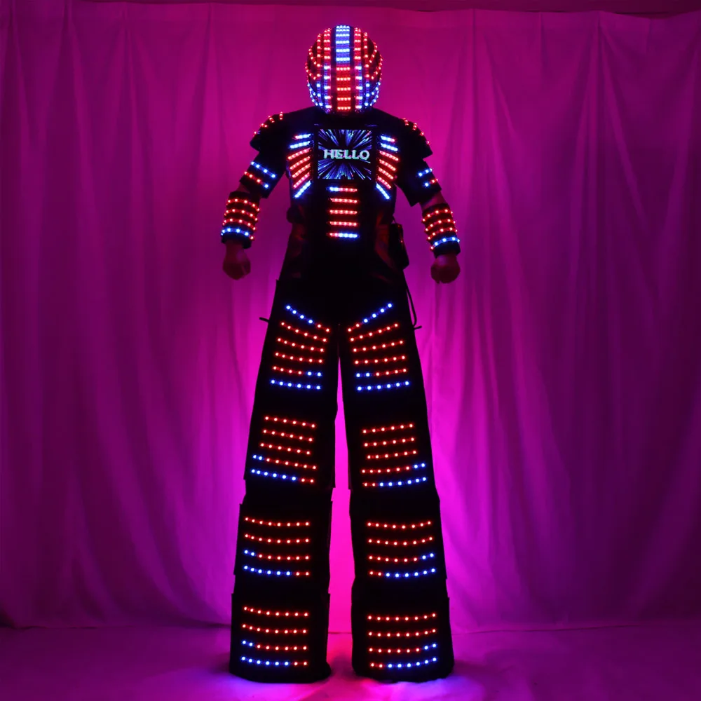 Imagem -04 - Traje Robô com Controle Remoto Full Color Led Terno Stilts Walker Tela Digital Animado Imagem de Texto Faça Você Mesmo Logotipo