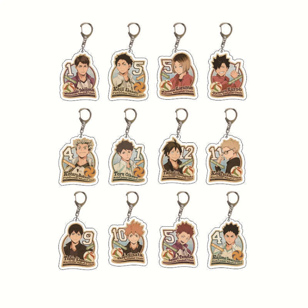 Haikyuu Hinata Shoyo Tobio Kageyama Asahi Azumane Hasashi Kinoshita Cosplay Accessories Badge Keychain Pendant Cartoon Costume