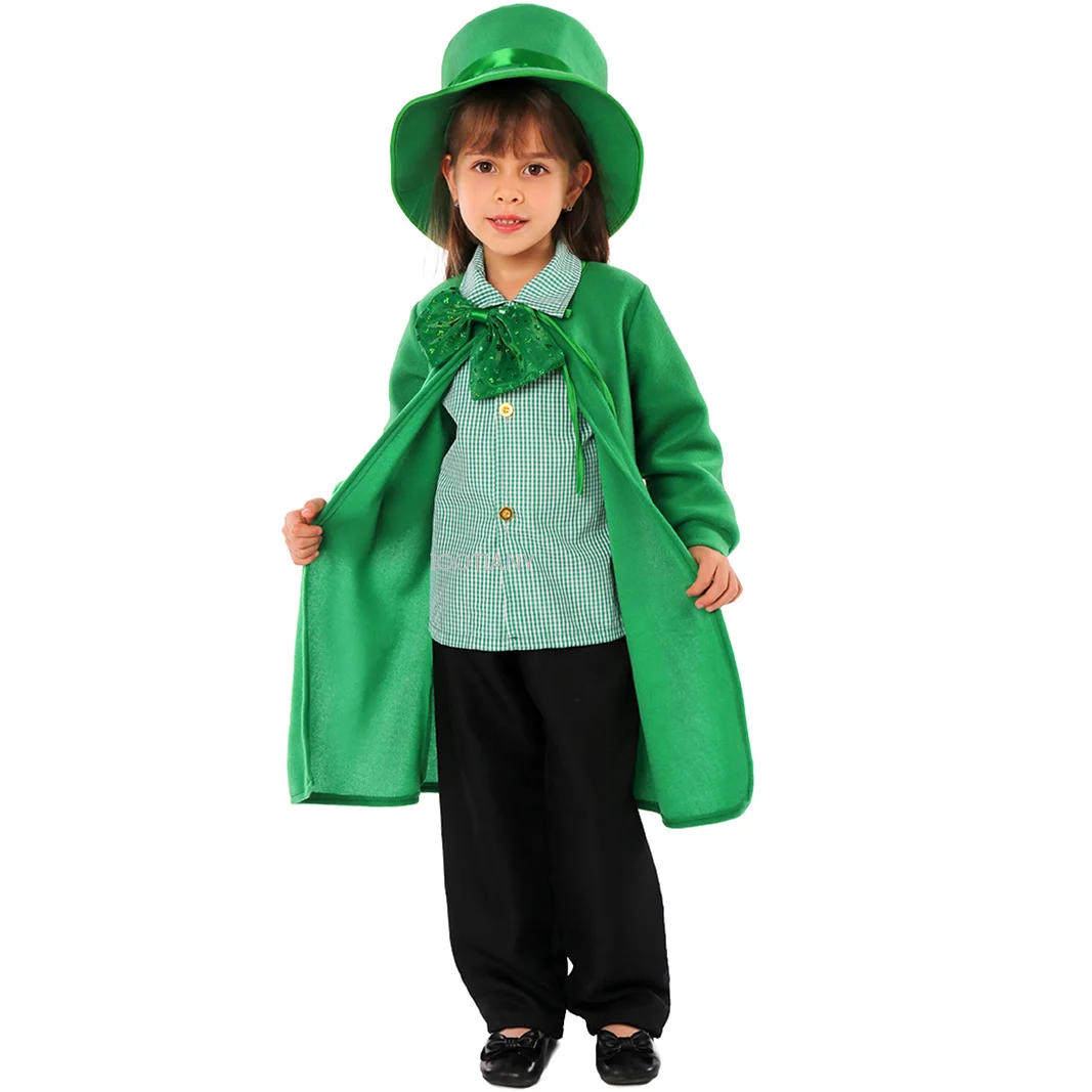 

CosplayIootiany Irish St. Patrick's Day Green Cape Children's School Festival Role Play Performance Costume Carnival Party Stage