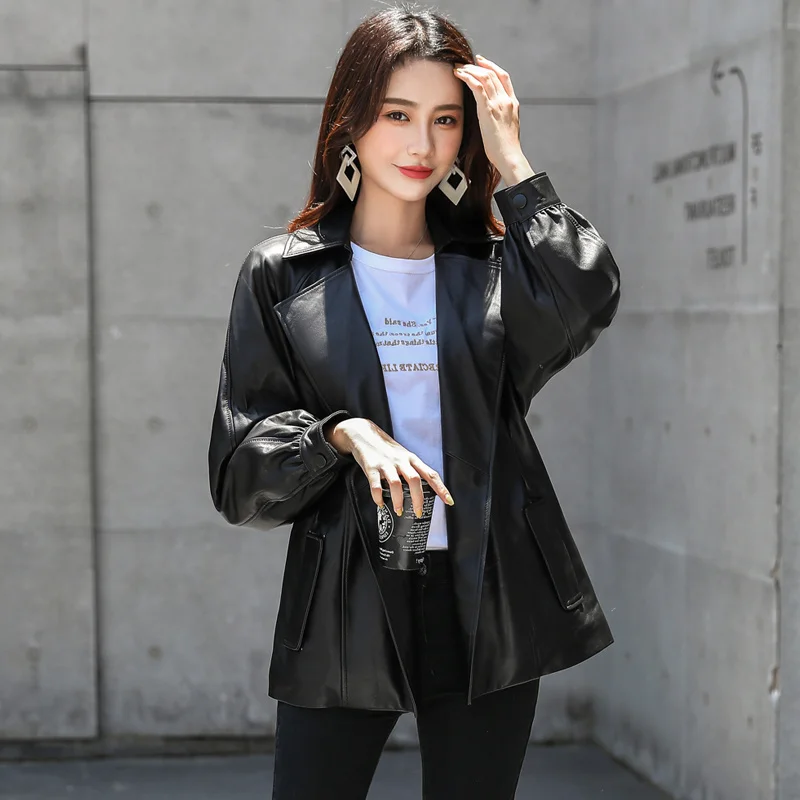 2023 New High Quality Real Sheepskin Jacket Women Leather Clothes for Women 100% Sheepskin Leather Coat Female Cuero G