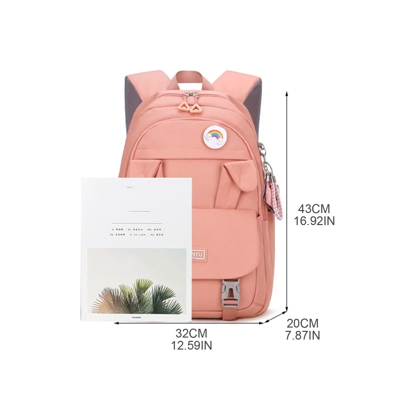 Mochila escolar con orejas conejo para chicas adolescentes, morral escolar capacidad, mochila bonita para bolsas