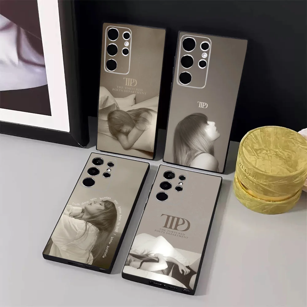 삼성 S24,23,22,30,21,10,9,Ultra,Plus,Lite,FE,5G 블랙 소프트 케이스용 핫 T-테일러 가수 S-스위프트 전화 케이스