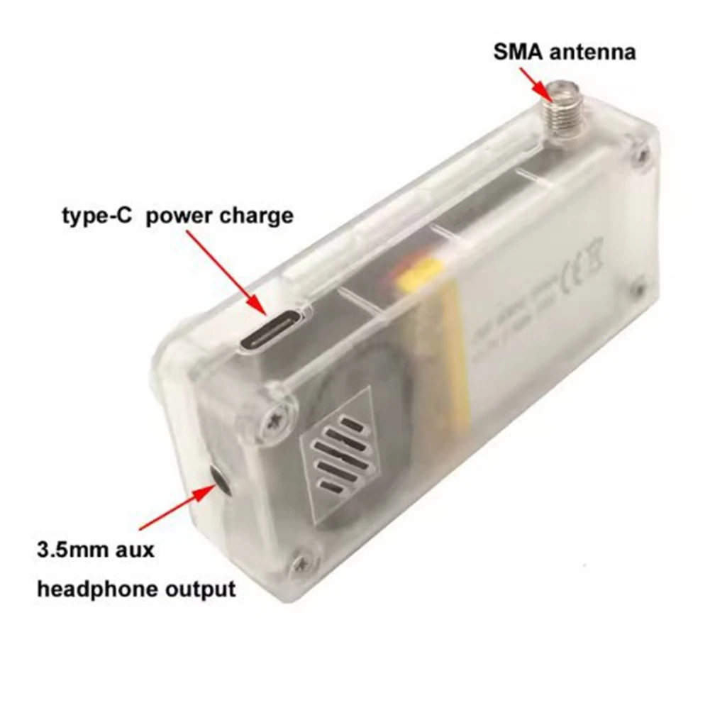 Mini SI4732 Full Band LSB SW MW VHF AM FM USB Portable Pocket Radio Transparent Case
