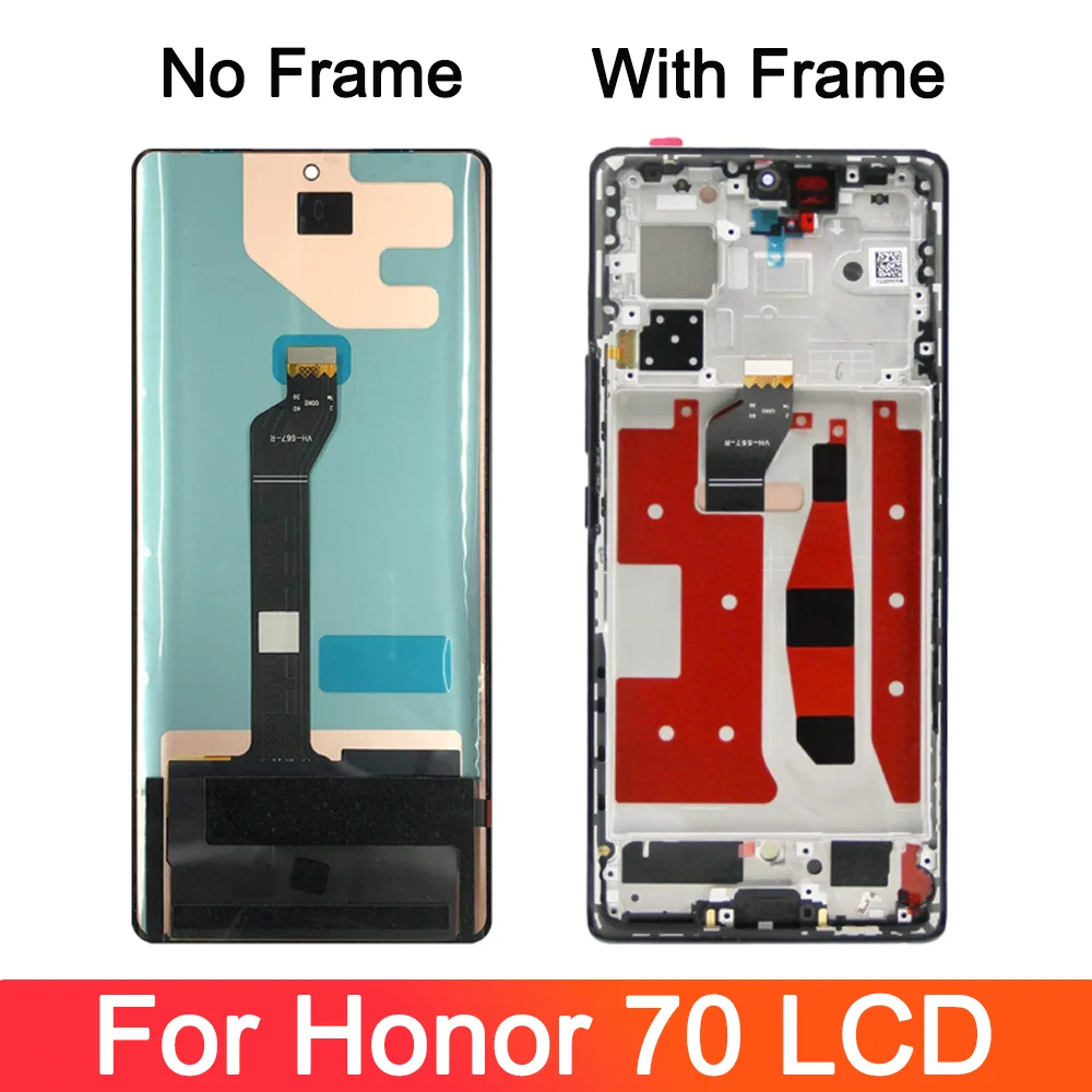 AMOLED dla Huawei Honor 70 Honor70 FNE-AN00, FNE-NX9 Pantalla wyświetlacz Lcd ekran dotykowy wymiana zespołu Digitizer