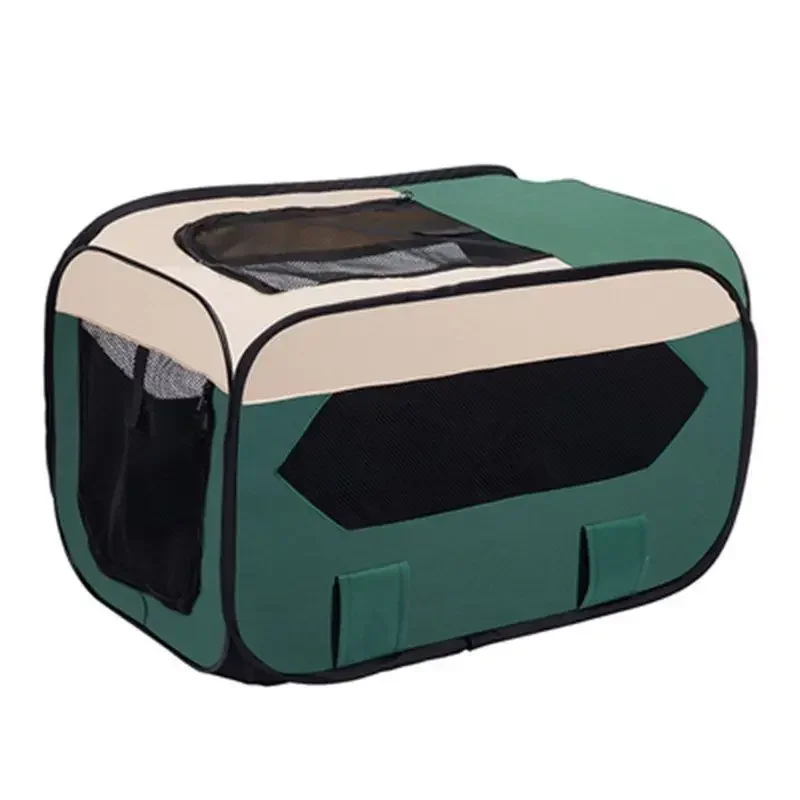 Pet Vehicle Foldable Cage Dog Crate Portable Pet Carrier Cat Bag Dog Tent Dog Maternity Room Ventilated Multi-door Design