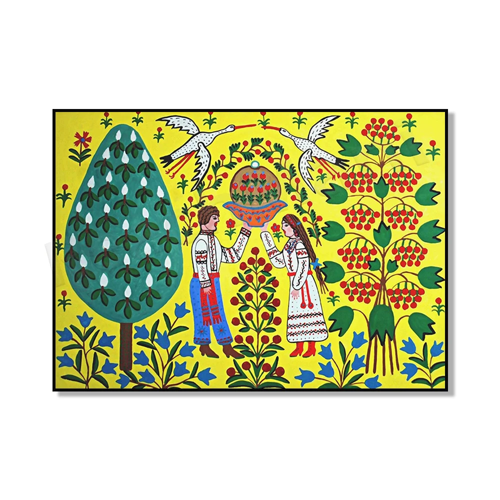 Maria Prymachenko poster, Ukrainian folk art painter, Naive art poster view 3