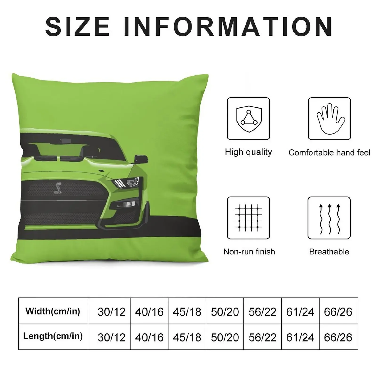 Shelby GT 500 Grabber Lime Throw Pillow Cushions Custom Cushion Photo Marble Cushion Cover Sofa Cushions pillow