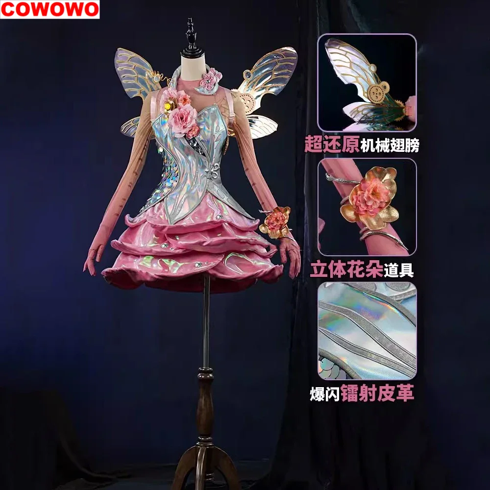 COWOWO Anime Identity V Tracy Reznik Mechanic Flowers That Won\'t Wilt Game Suit Elegant Cosplay Costume Party Outfit Women