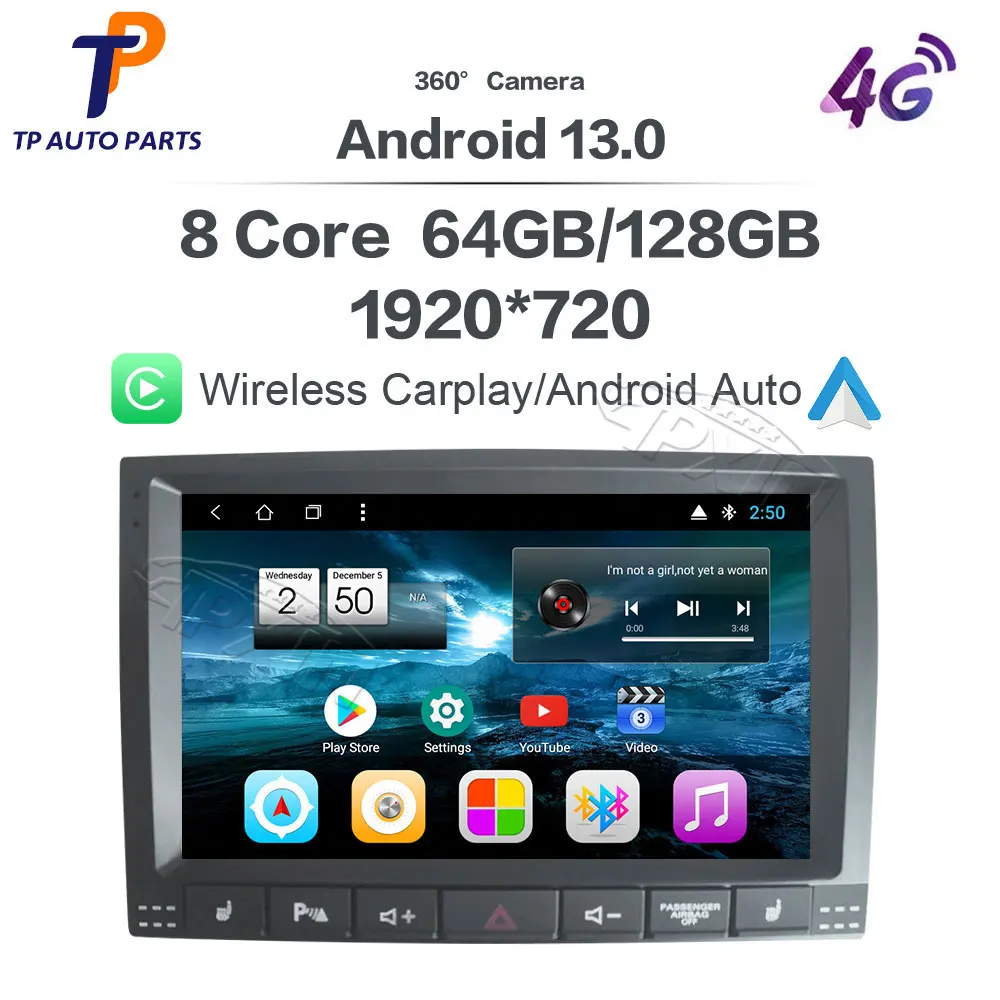 

Автомобильный радиоприемник для Volkswagen VW Touareg 2002-2009, беспроводной Carplay, Android 13, автомобильный стерео Мультимедийный Плеер, Carplay Unit DSP 4G