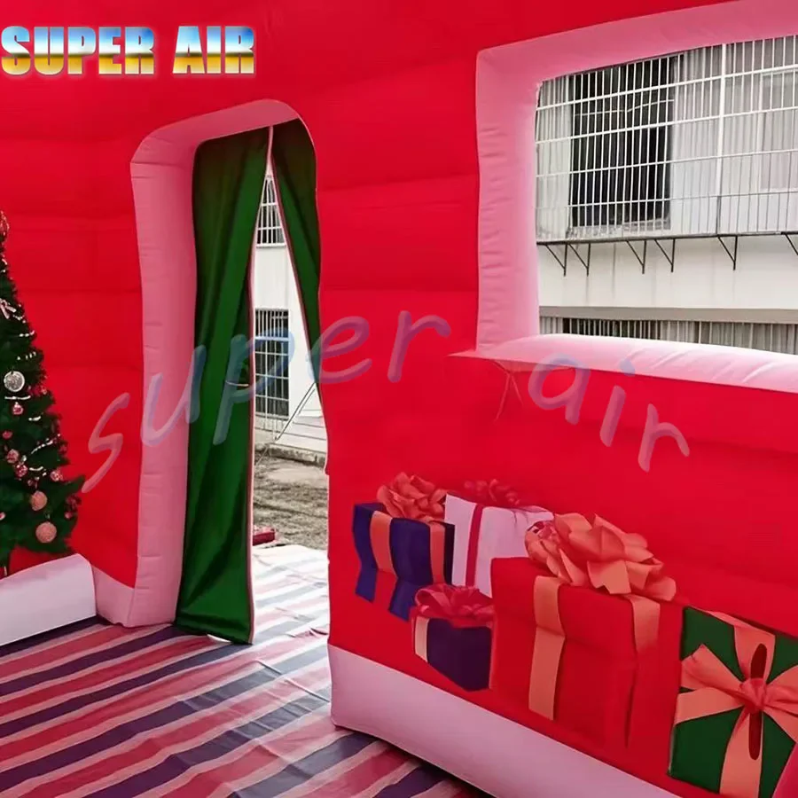 Maison de noël gonflable personnalisée de décoration de noël de qualité Superrior pour la célébration