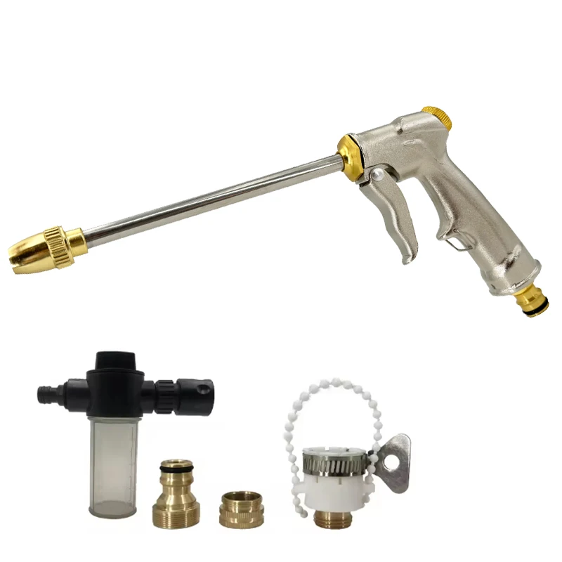 Portable High-pressure Water Gun Adjustable Cleaning Car Wash Machine Garden Watering Hose Nozzle Sprinkler Foam Water Gun ﻿