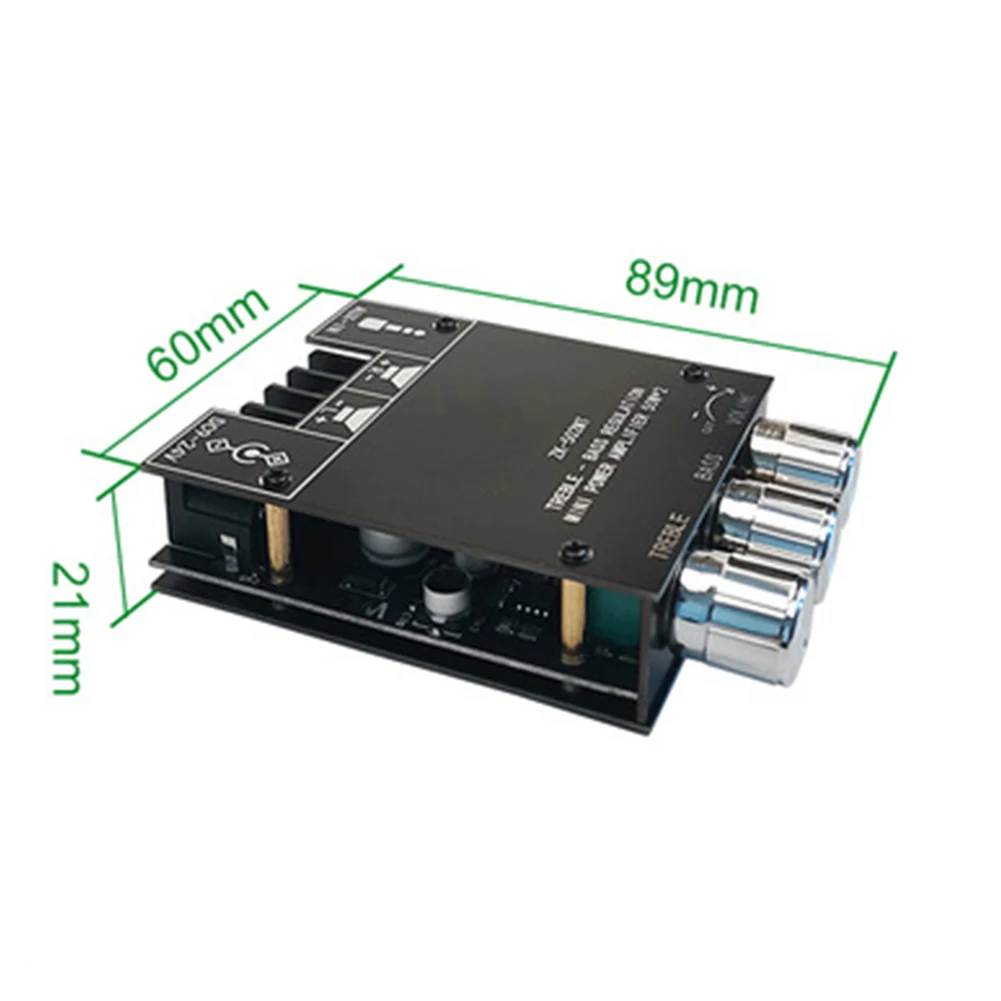 โมดูลแอมพลิฟายเออร์ซับวูฟเฟอร์ ZK-502MT 2x50W 2.0 แชนแนล ชุดบอร์ดเบสกำลังสูง