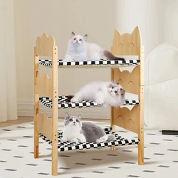 Elevated Cat Bed For Multi-pet Household Space-saving Furniture Cat Wooden Furniture Cat stackable Bed Cat Nest