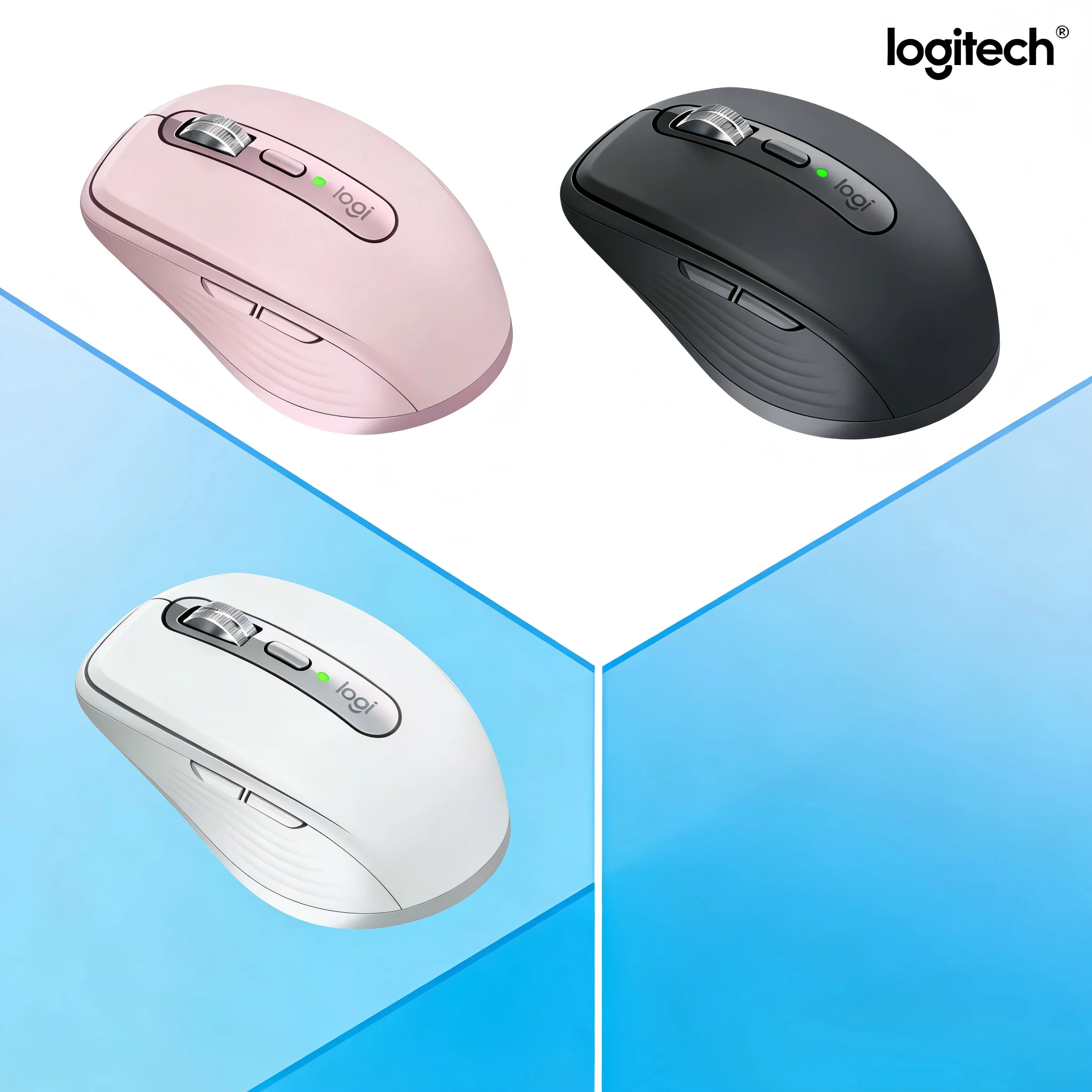 

Беспроводная мышь MX Anywhere 3S, основная для бизнеса с легкой и удлиненной батареей