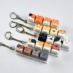 MAIMOOO Cute Cat Mechanical Keyboard Switch Tester Kawaii Keycap Keychain Creative Fidget Toy Bag Pendant Gifts for Kitten Fans