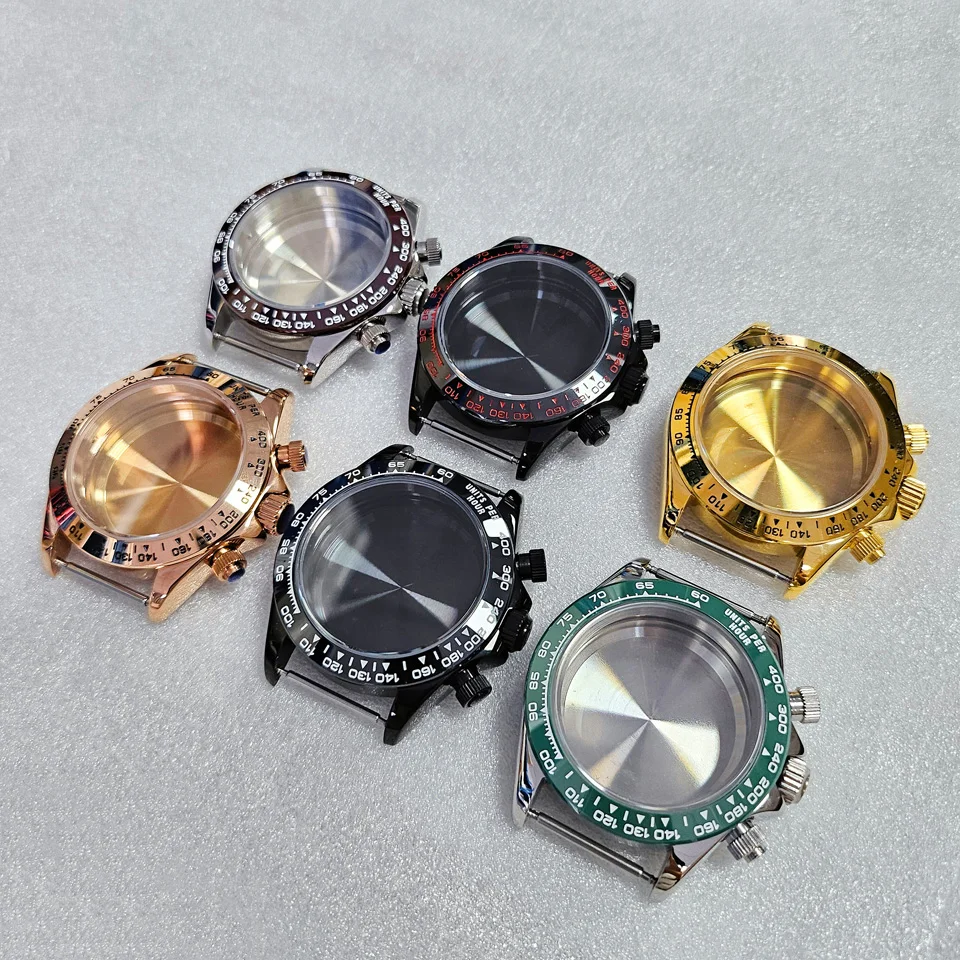 

Modified Case Accessories, Stainless Steel Ceramic Ring, Gold Black Steel Color, Suitable for VK63 Three-eye Quartz Movement