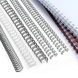 20 piezas de bucle de alambre de encuadernación de doble bobina de Metal, paso 3:1, 6,4/7,9mm, calendario, cuaderno de hojas sueltas, resorte, anillo de hierro, acceso de carpeta de máquina