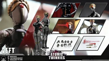 متوفر في المخزون Wikeetoys WKT002 التوأم الذري القلب التوأم الفتيات Npc روبوت عمل الشكل لعبة نموذج جمع تمثال دمية لعبة #2