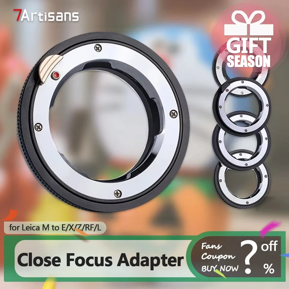 7artisans LM Close-Up Adapter Ring for Leica M Lens to Leica L Fujifilm FX Nikon Z Sony E Canon EOS-R Camera Mount Adapter